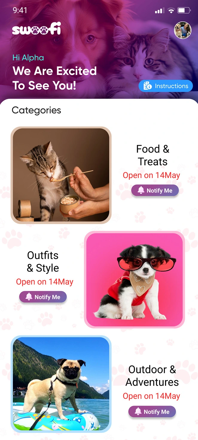 Swoofi App Screenshot